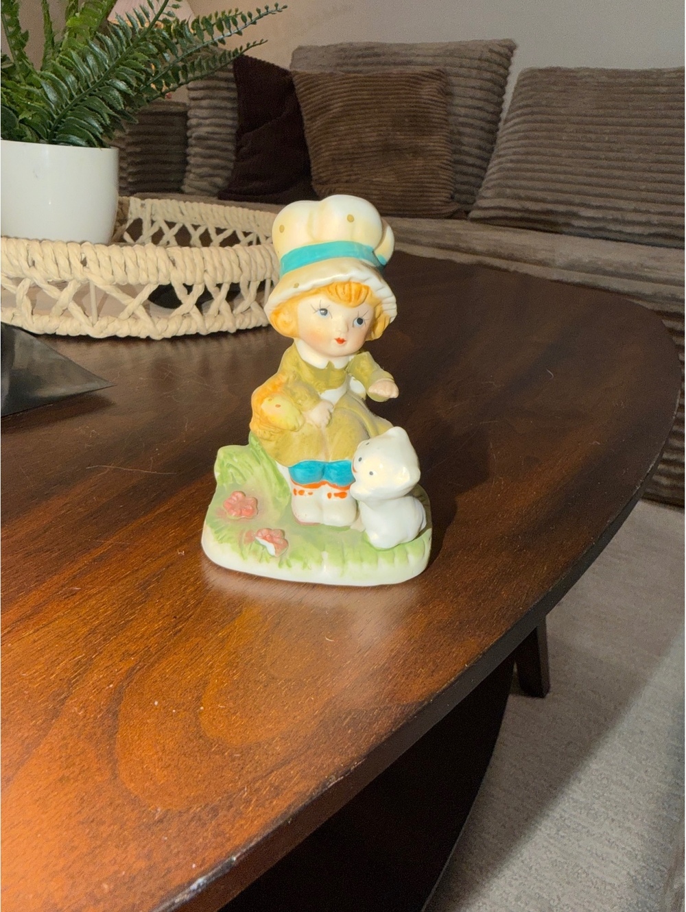Girl Figurine with Lamb and Basket